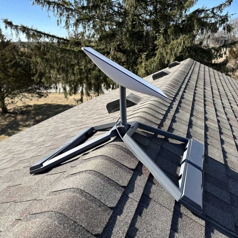 Satellite dish on a roof